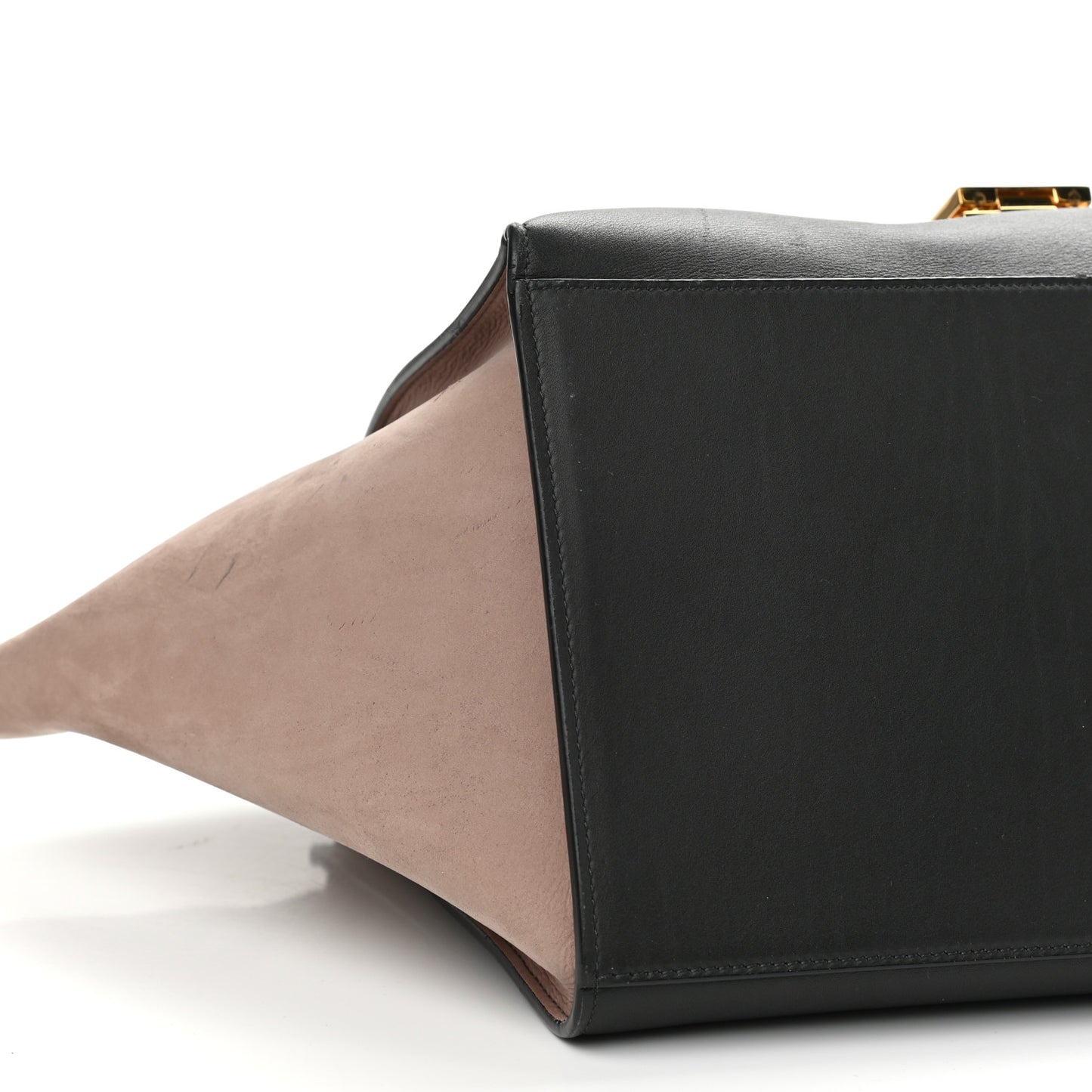 Smooth Calfskin Nubuck Small Tri-Color Trapeze Nude