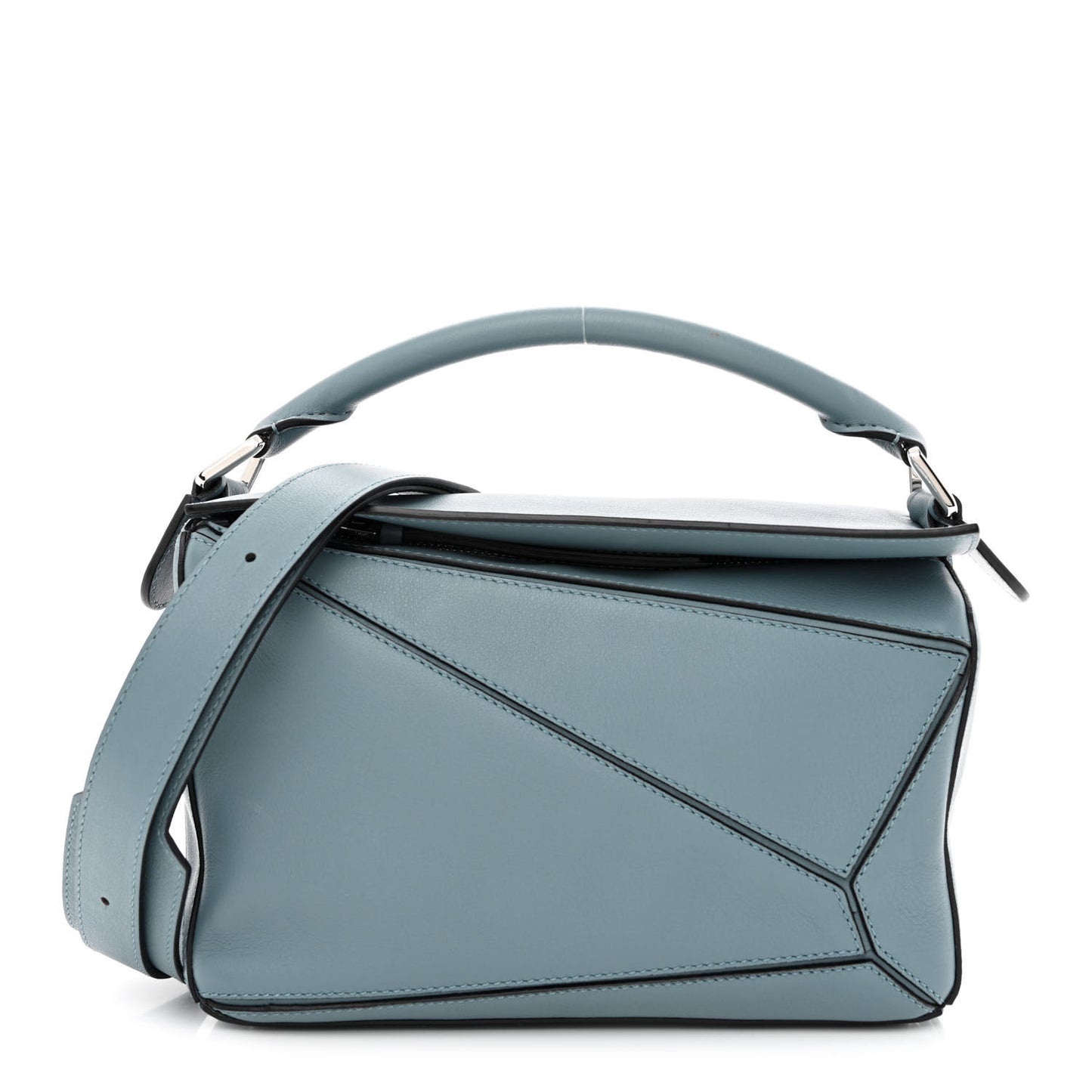 Calfskin Small Puzzle Bag Stone Blue
