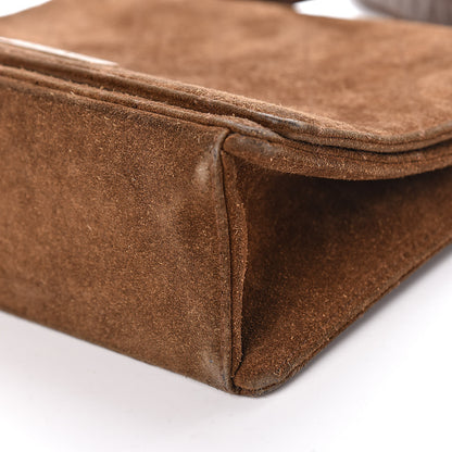 Chanel Suede Stitched Shoulder Bag Brown 10 of 16