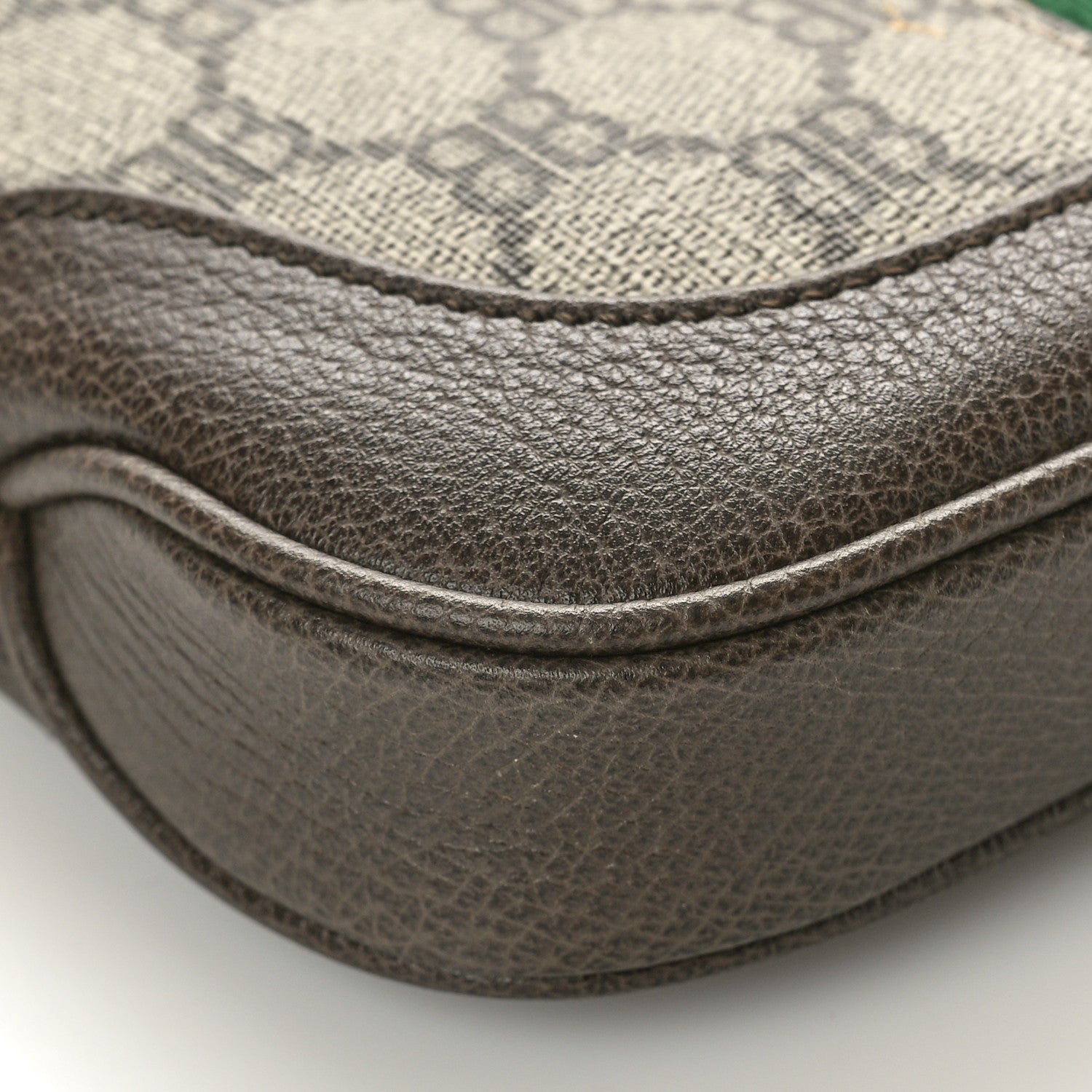 Gucci X BALENCIAGA BB Supreme Monogram Calfskin Web Mini Jackie 1961 Hobo Beige Ebony 9 of 11