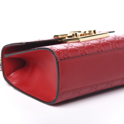 Gucci Guccissima Small Padlock Shoulder Bag Hibiscus Red 11 of 14