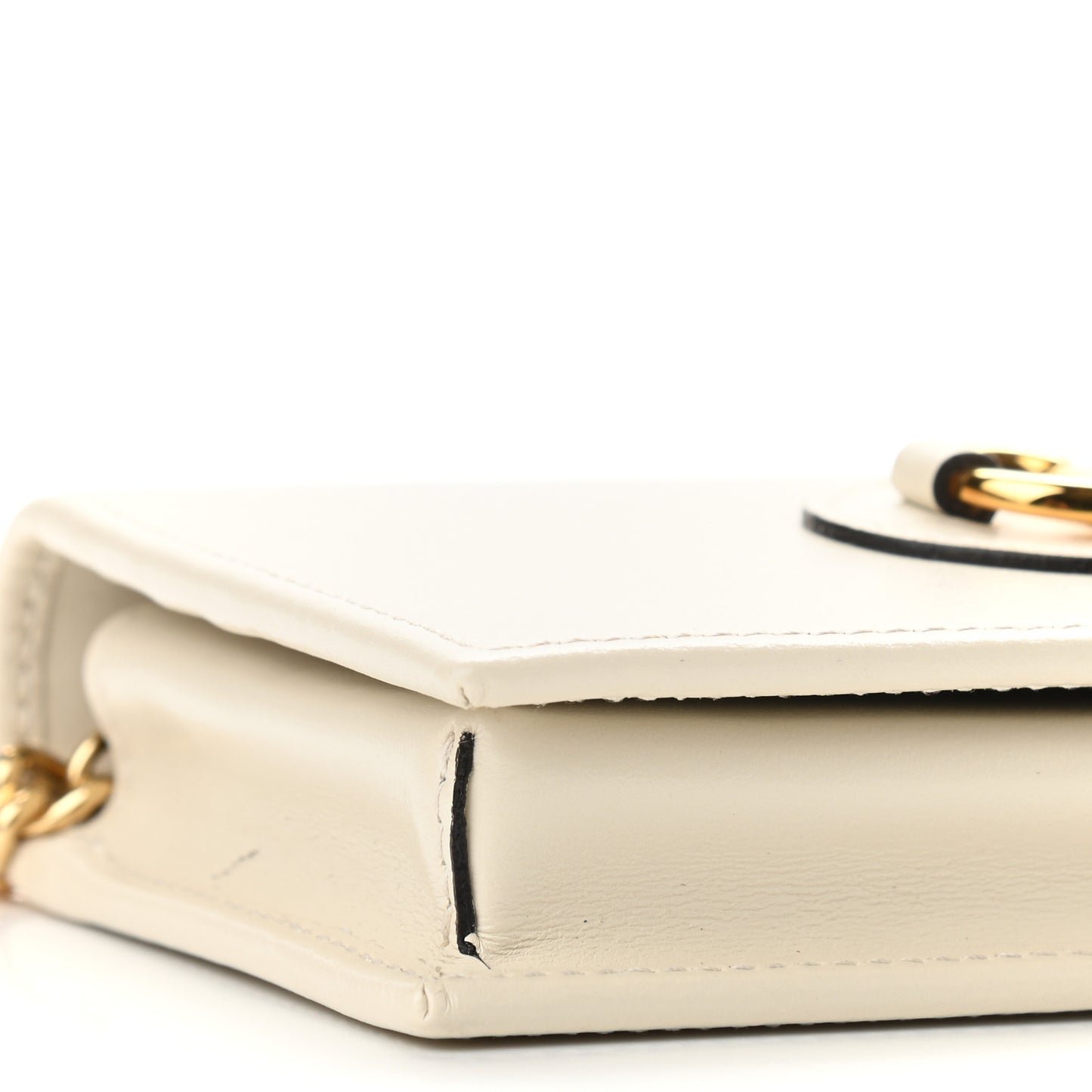 Boarded Plutone Calfskin Horsebit 1955 Wallet On Chain Mystic White