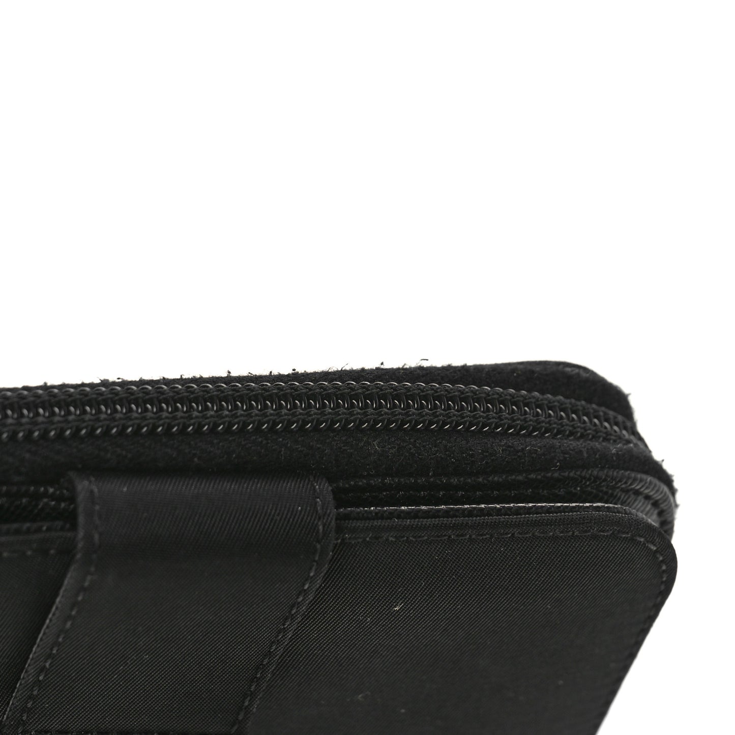 Tessuto Nylon Compact Zip Around Wallet Black