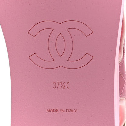 Chanel Goatskin Fabric Gladiator Sandals 37.5 Pink 8 of 8