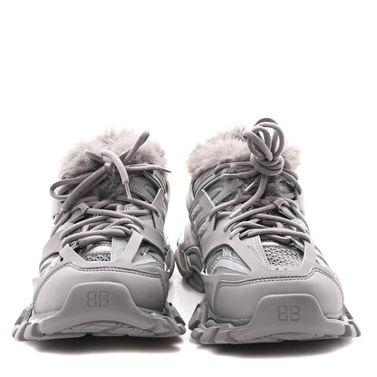 Balenciaga Mesh Rubber Faux Fur Track Sneakers 41 Grey 3 of 8