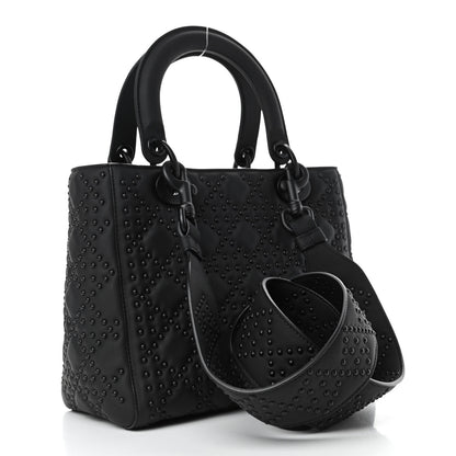 Christian Dior UItra Matte Calfskin Cannage Studded Medium Supple Lady Dior Black 2 of 4