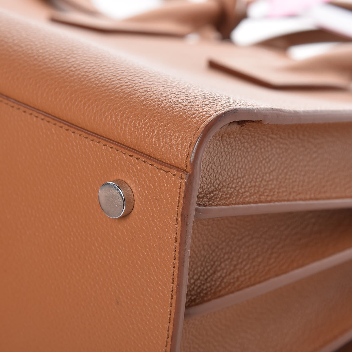 Saint Laurent Grained Calfskin Small Sac De Jour Saddle Brown 12 of 16