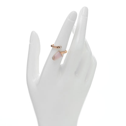 Bulgari 18K Rose Gold Diamond Pink Opal Gelati Ring 54 6.75 2 of 5