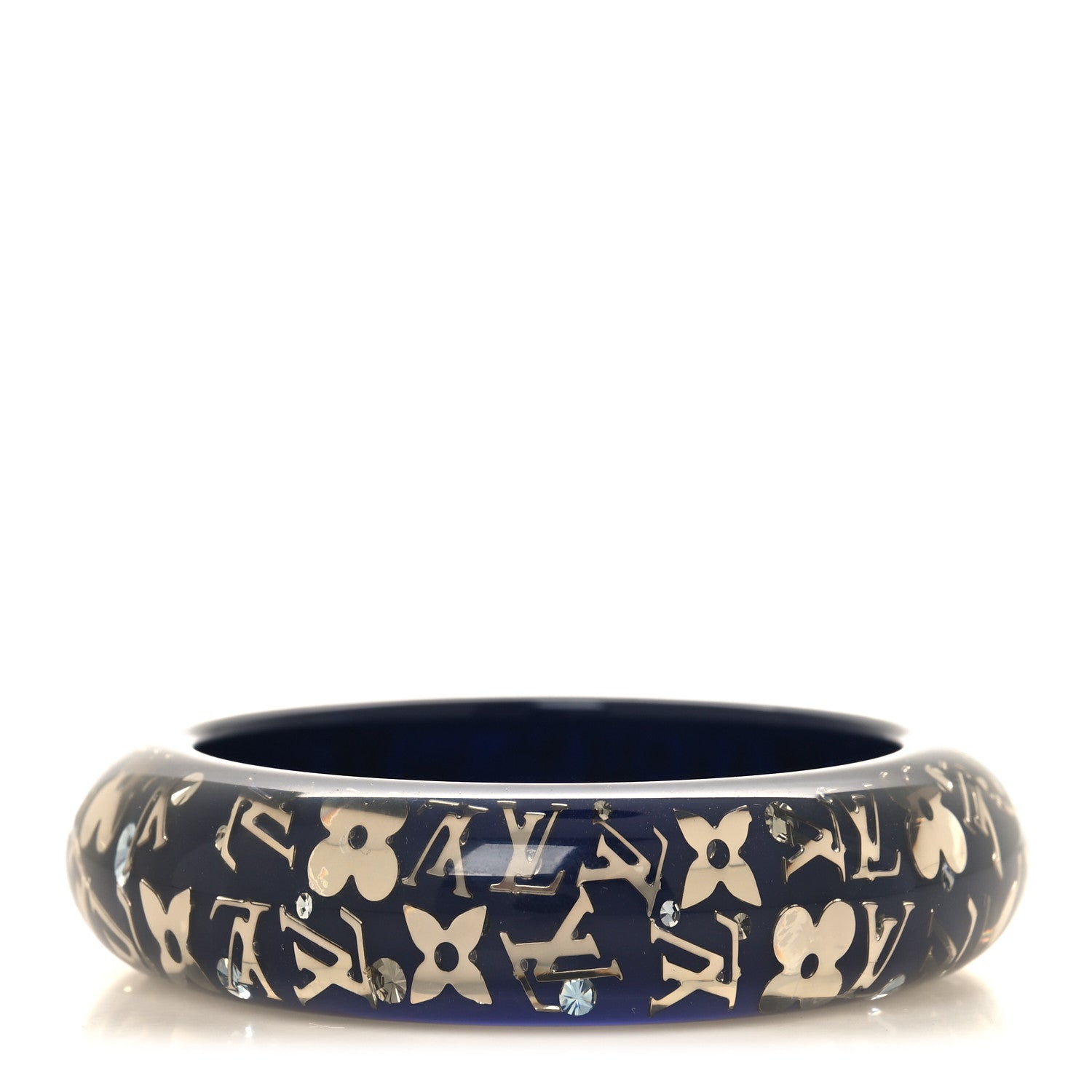 Louis Vuitton Resin Swarovski Medium Inclusion Bracelet GM Black 1 of 5
