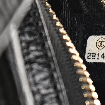 Chanel Calfskin Crocodile Embossed Small Gabrielle Cocodile Hobo Black 7 of 10