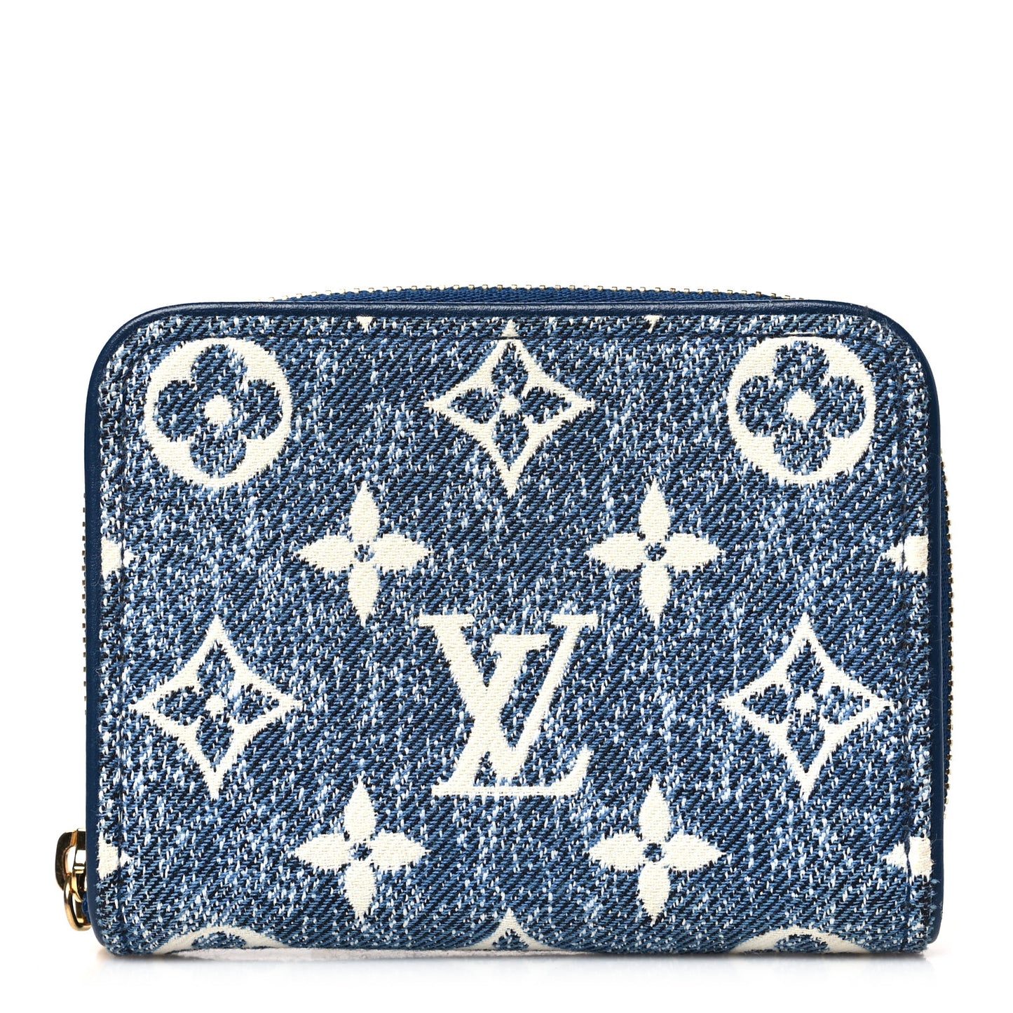 Denim Monogram Jacquard Zippy Coin Purse Bleu