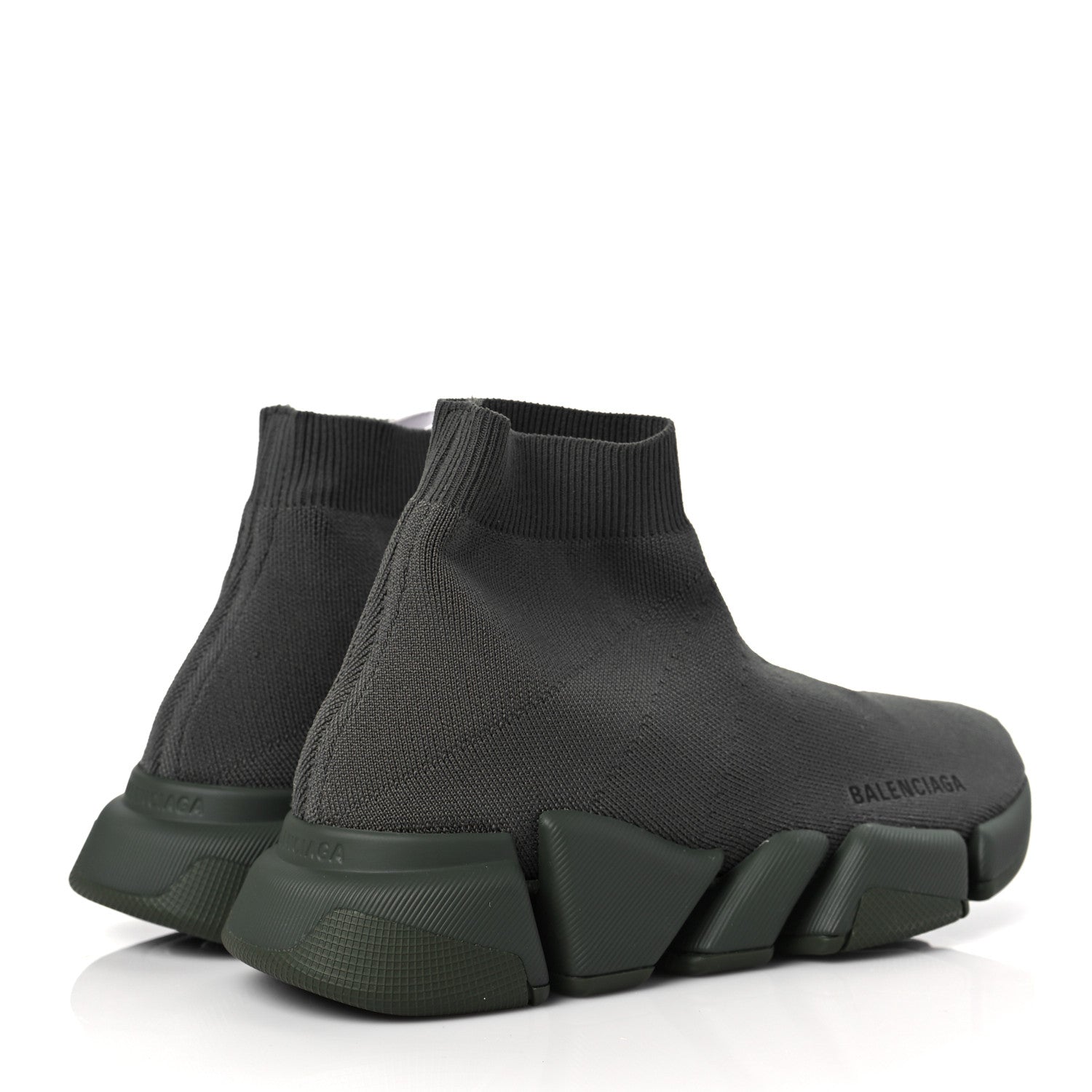 Balenciaga Technical 3D Recycled Knit Womens Speed 2.0 Sneakers 38 Monocolor Dark Kaki 4 of 7