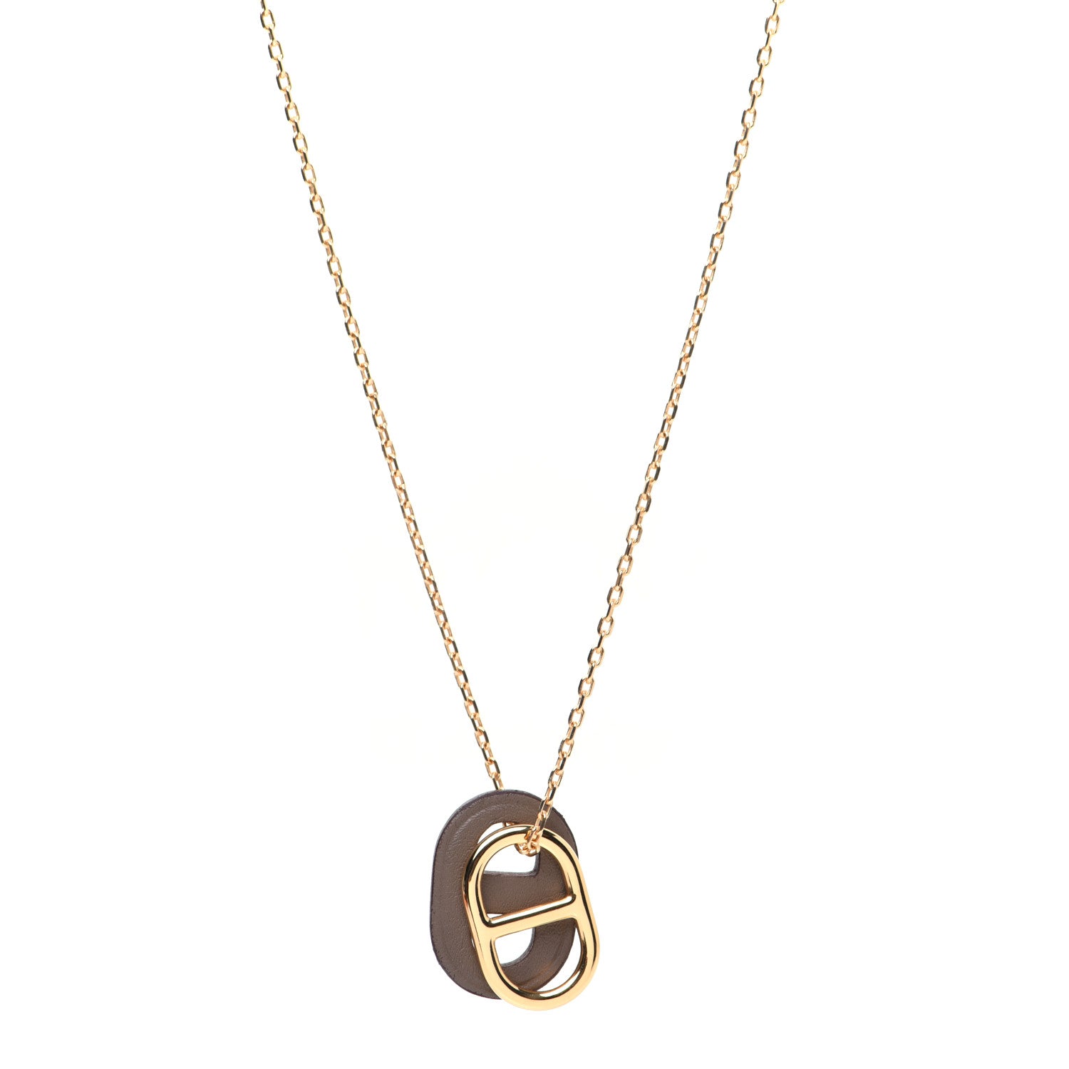 Hermes Swift O'Maillon Pendant Necklace Etoupe 1 of 7