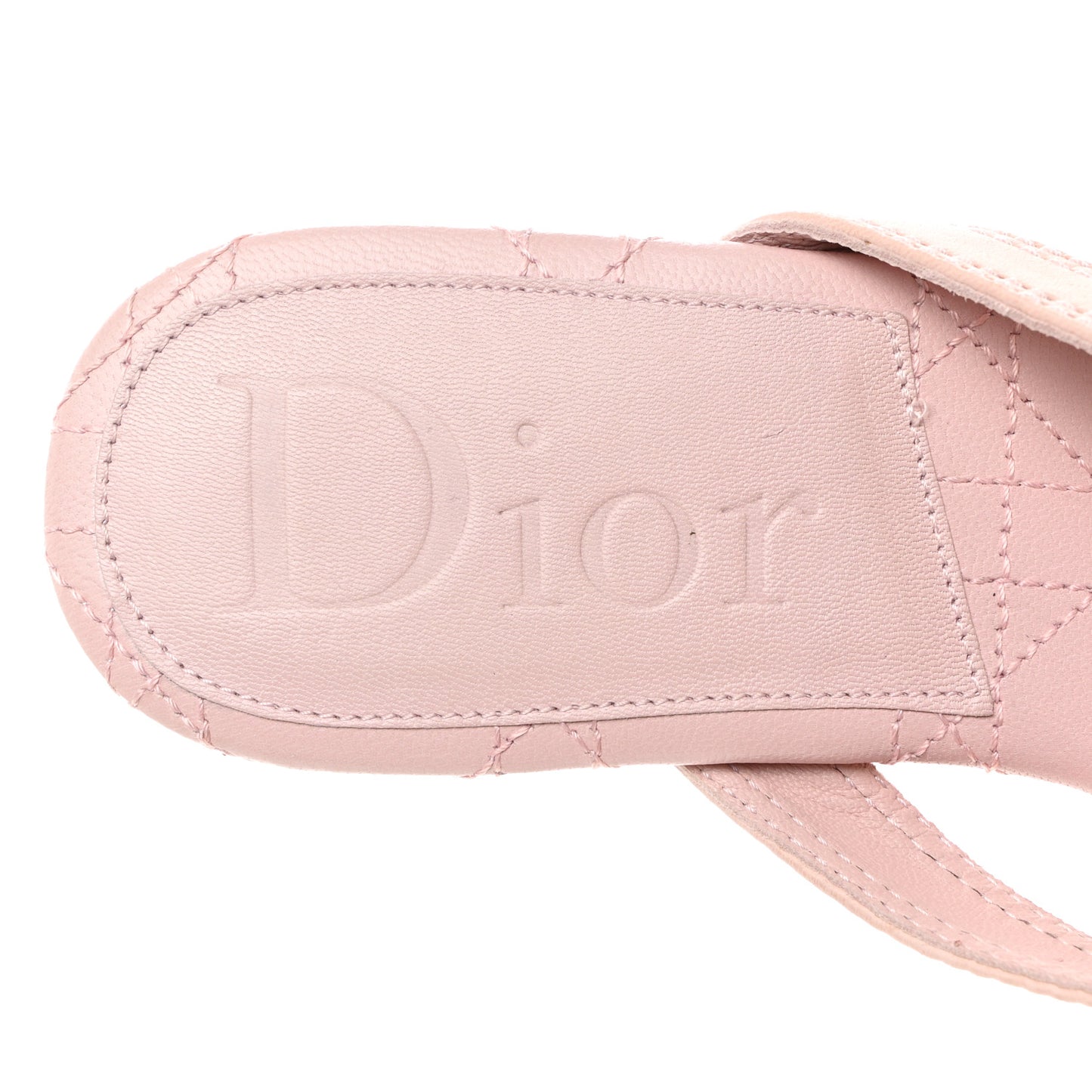 Lambskin Cannage Thong Sandals 36 Rose De Vents