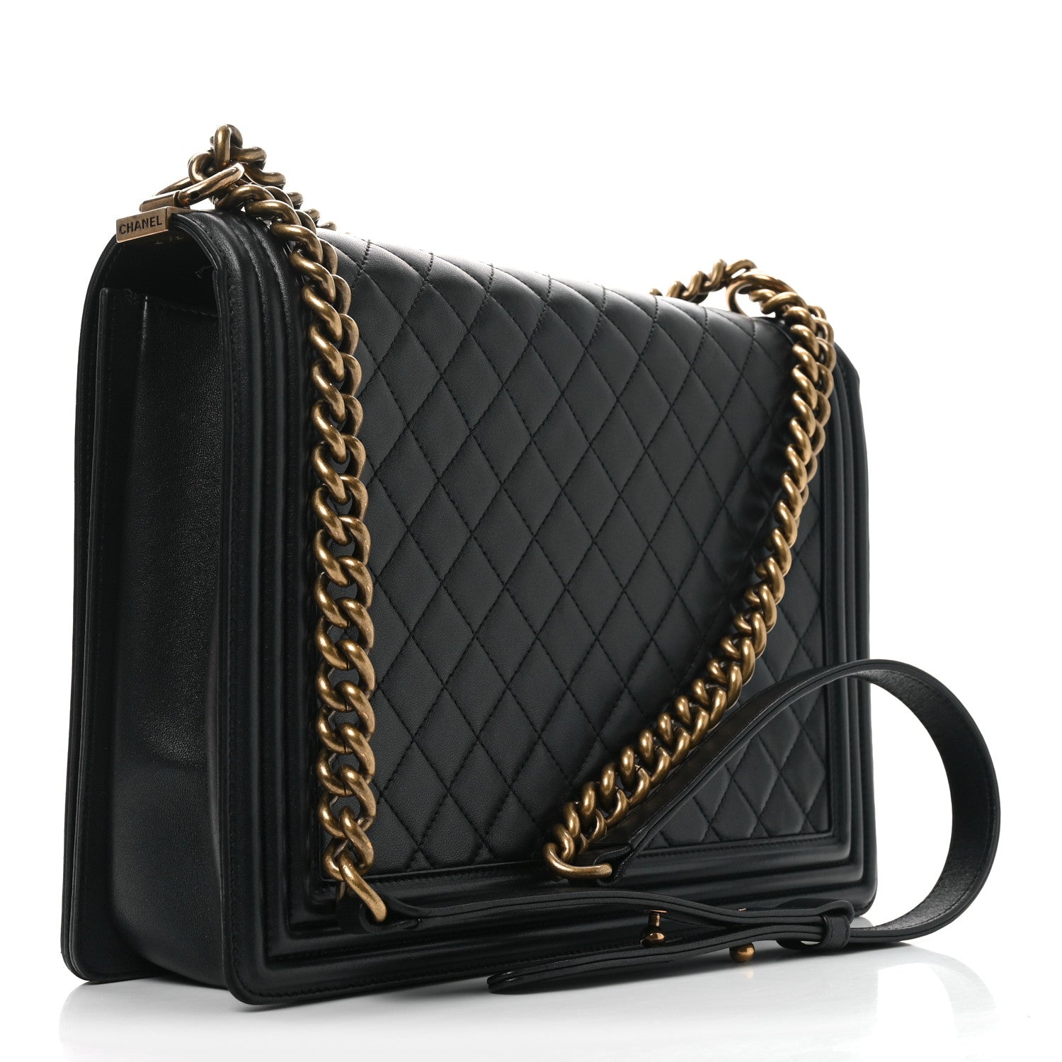 Chanel Lambskin Quilted Large Boy Flap Black 3 of 11