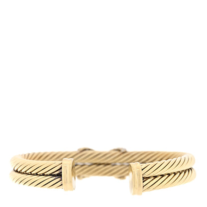 David Yurman 14K Yellow Gold Diamond X Station Double Cable Bracelet 2 of 4