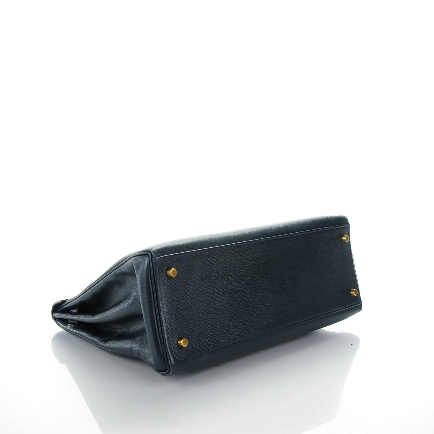 Hermes Courchevel Kelly Retourne 35 Bleu Marine 5 of 27