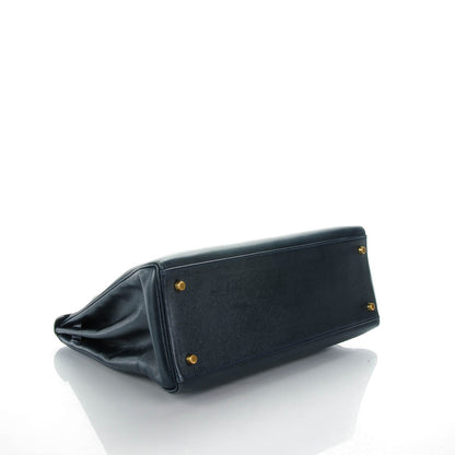 Hermes Courchevel Kelly Retourne 35 Bleu Marine 5 of 27