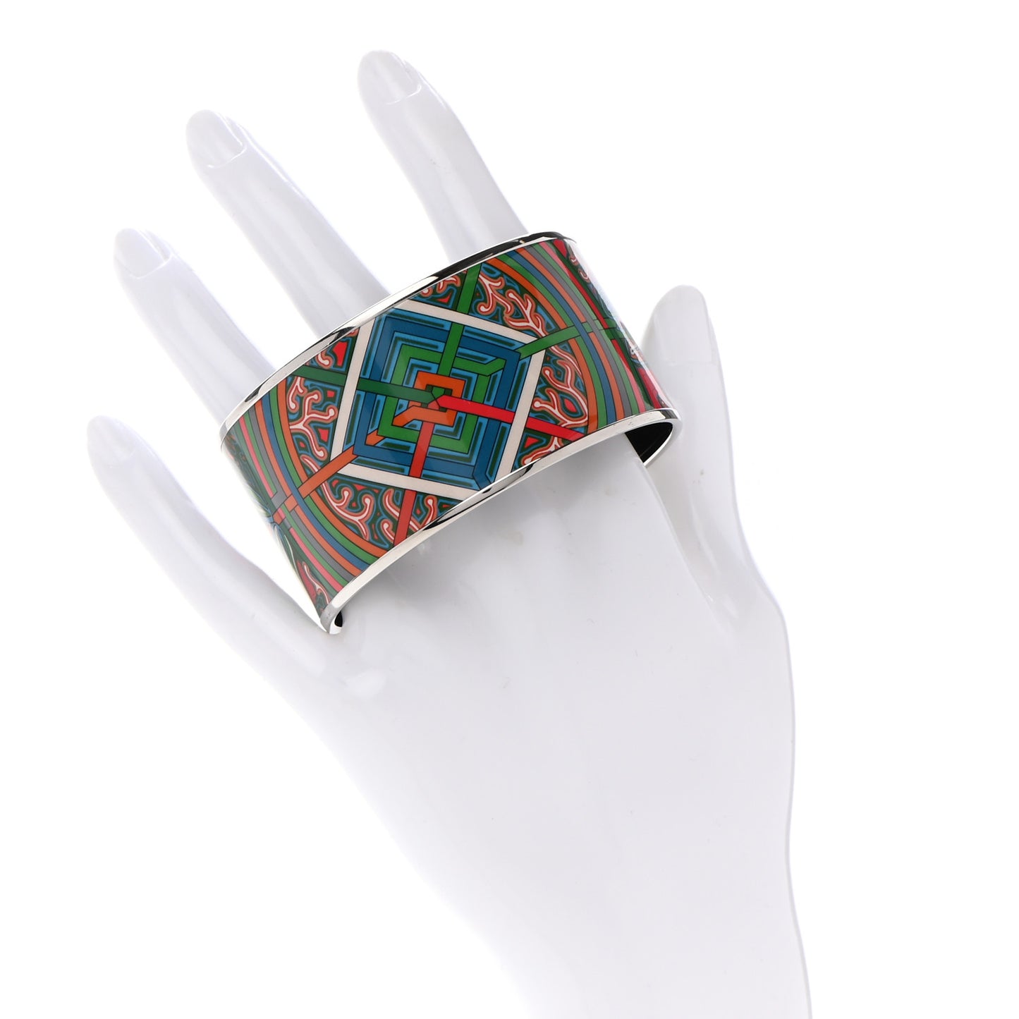 Enamel Printed Extra Wide L'Arbre Du Vent Bracelet 70 Folk
