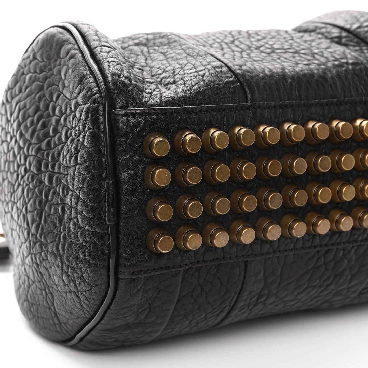 Pebbled Lambskin Rockie Black Antique Brass Hardware