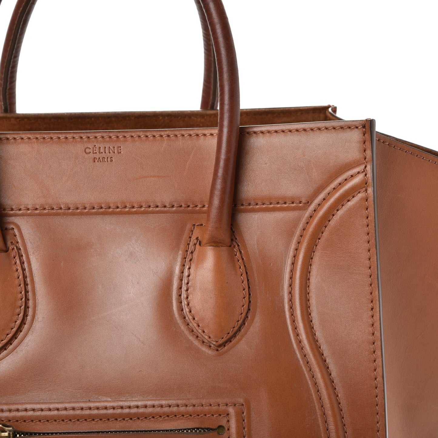 Natural Calfskin Medium Phantom Luggage Tan