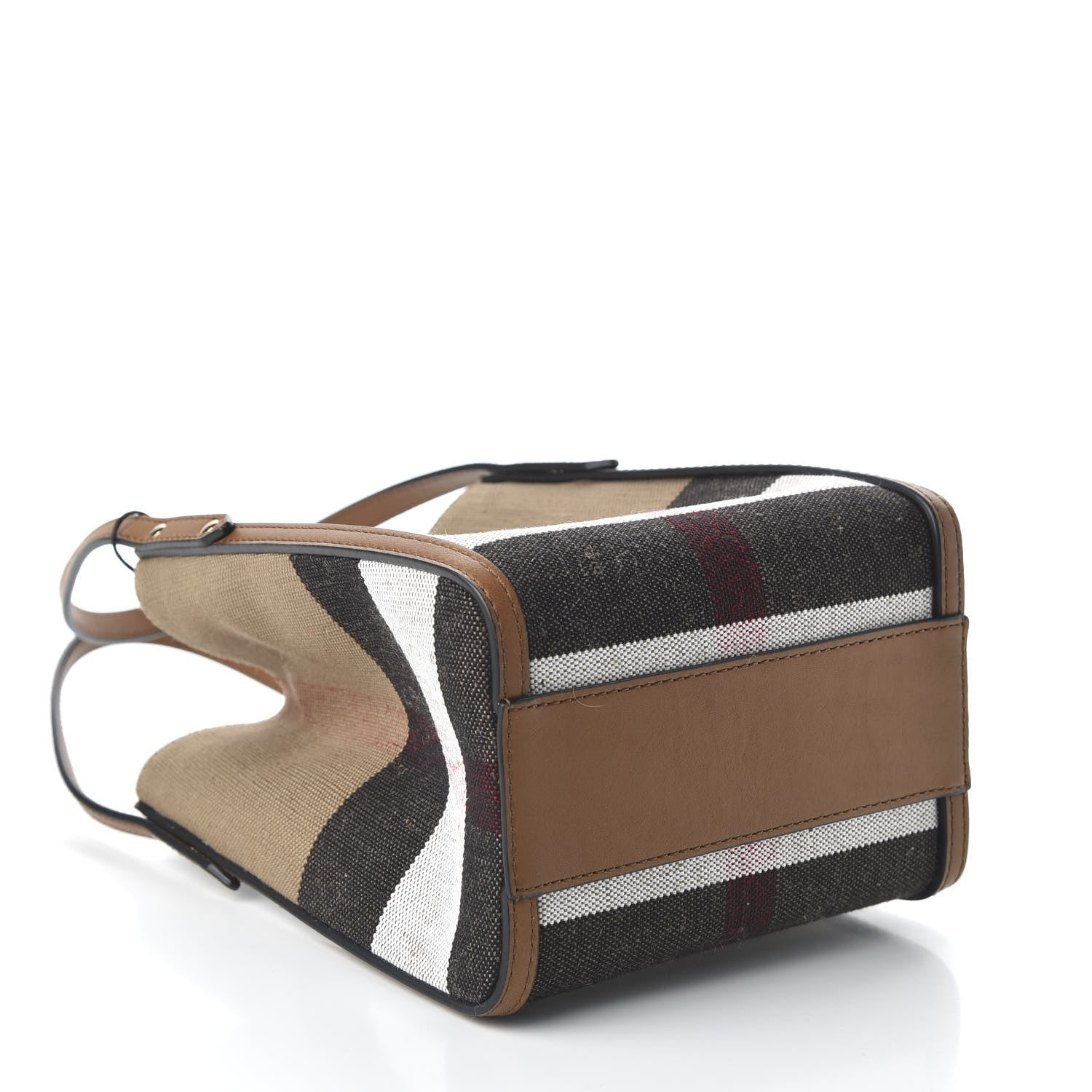 Burberry Canvas Mega Check Mini Tote Tan 4 of 10