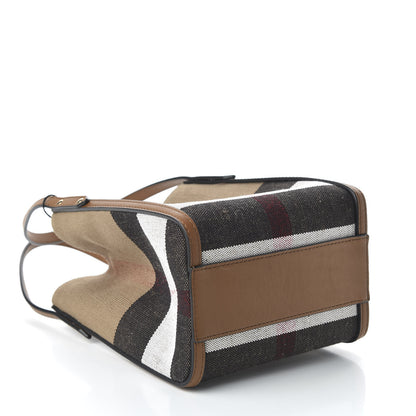 Burberry Canvas Mega Check Mini Tote Tan 4 of 10