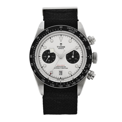TUDOR Stainless Steel Fabric 41mm Black Bay Chronograph Panda Automatic Watch White 79360N 1 of 5