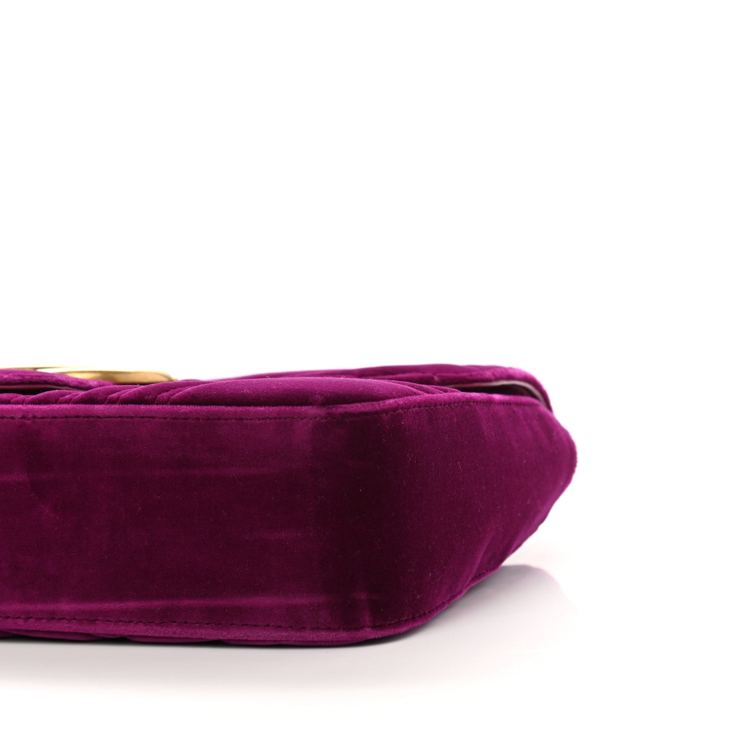 Gucci Velvet Matelasse Medium GG Marmont Shoulder Bag Fuchsia Violet Cyclamen 10 of 10