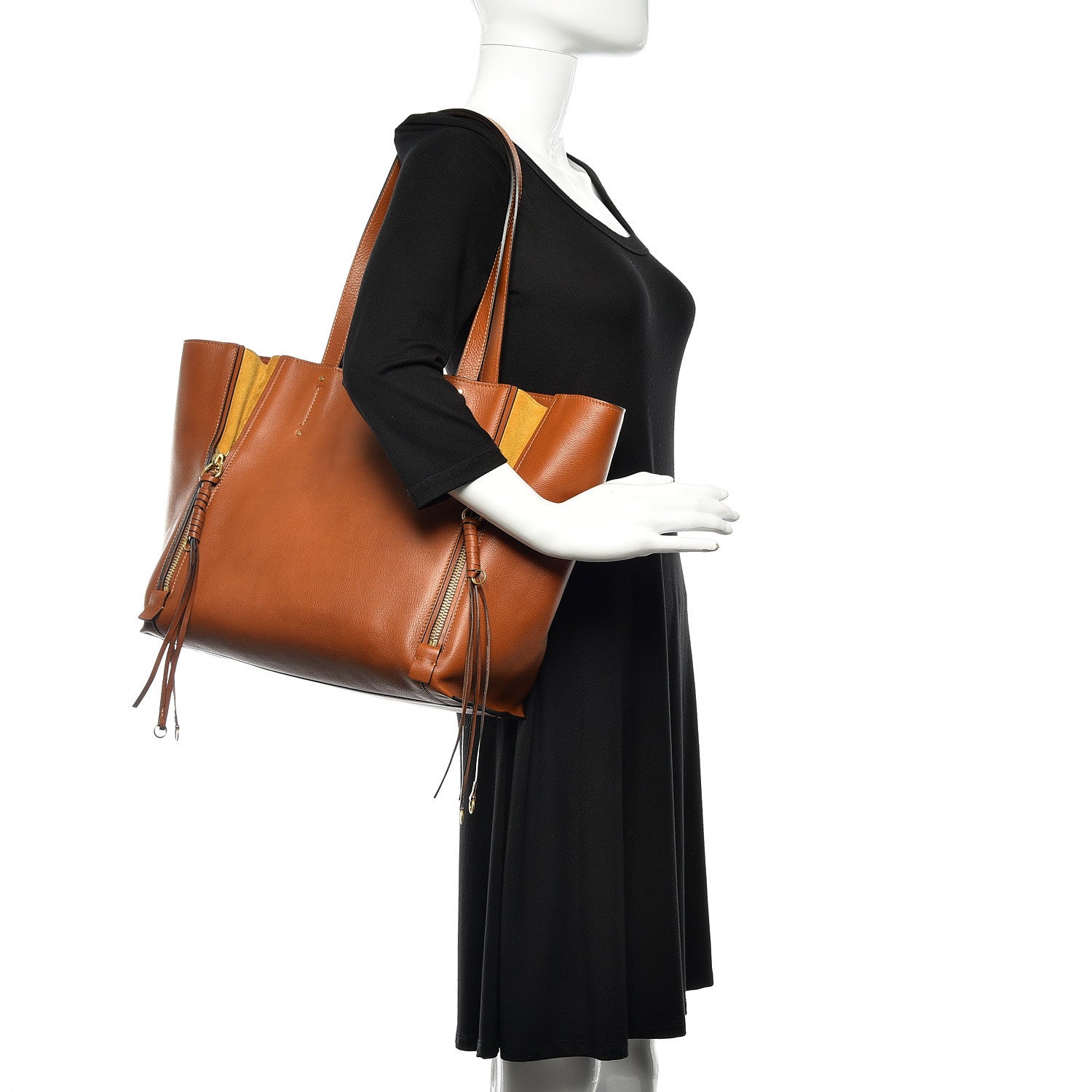 Chloe Smooth Calfskin Medium Milo Shopping Tote Caramel 2 of 10