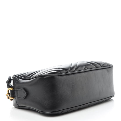 Gucci Calfskin Matelasse Small GG Marmont Chain Shoulder Bag Black 4 of 18