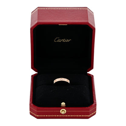 Cartier 18K Pink Gold Diamond 4mm LOVE Wedding Band Ring 55 7.25 5 of 5