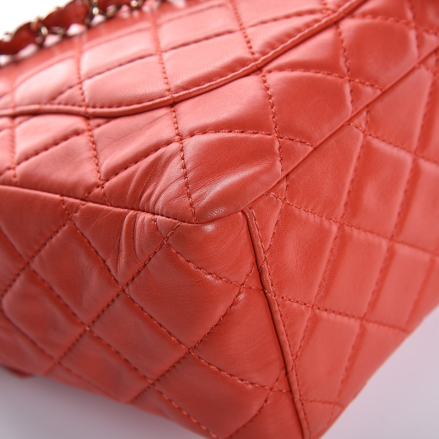 Chanel Lambskin Quilted XL Maxi Single Flap Red 10 of 13
