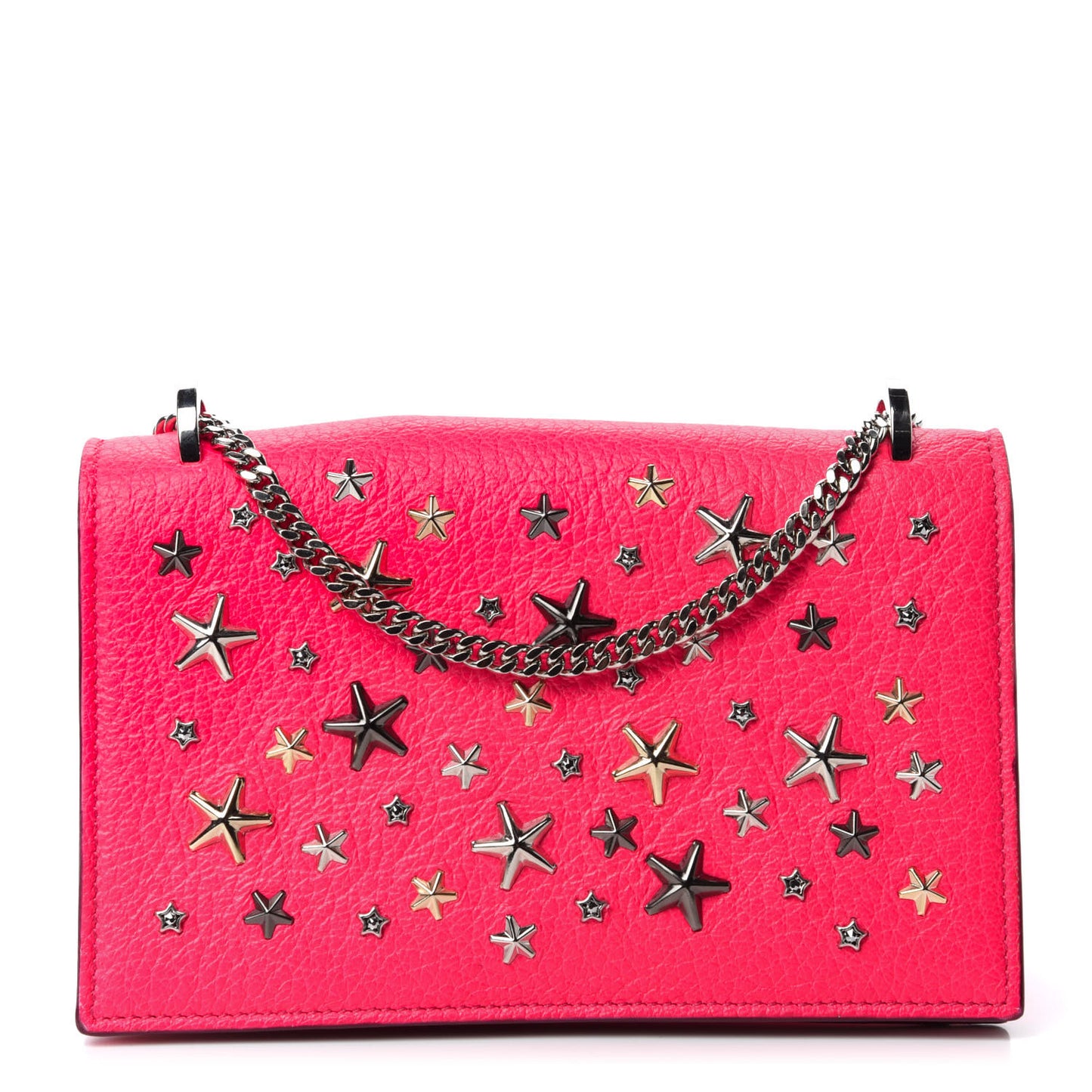 Calfskin Star Studded Floria Shocking Pink