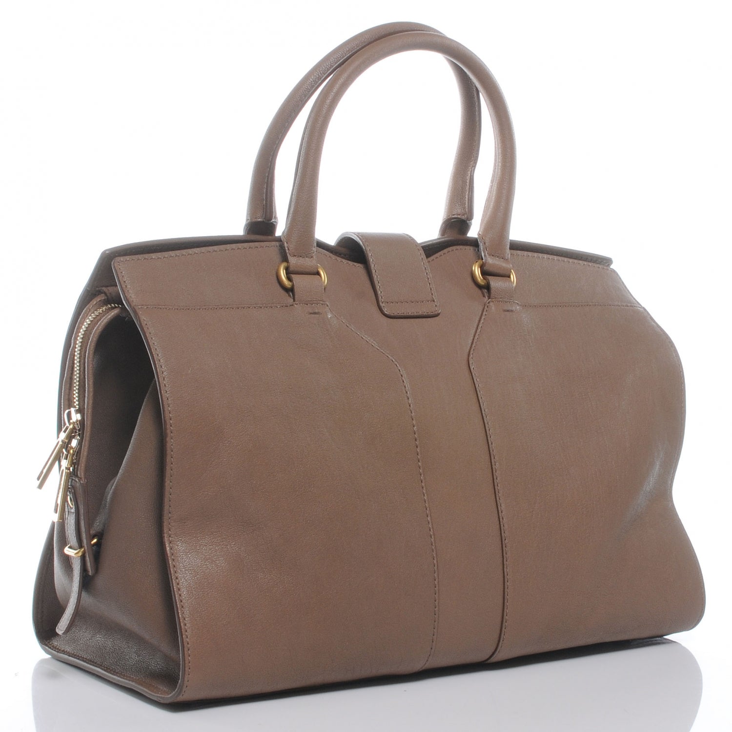 Saint Laurent Leather Medium Cabas ChYc Taupe 3 of 7