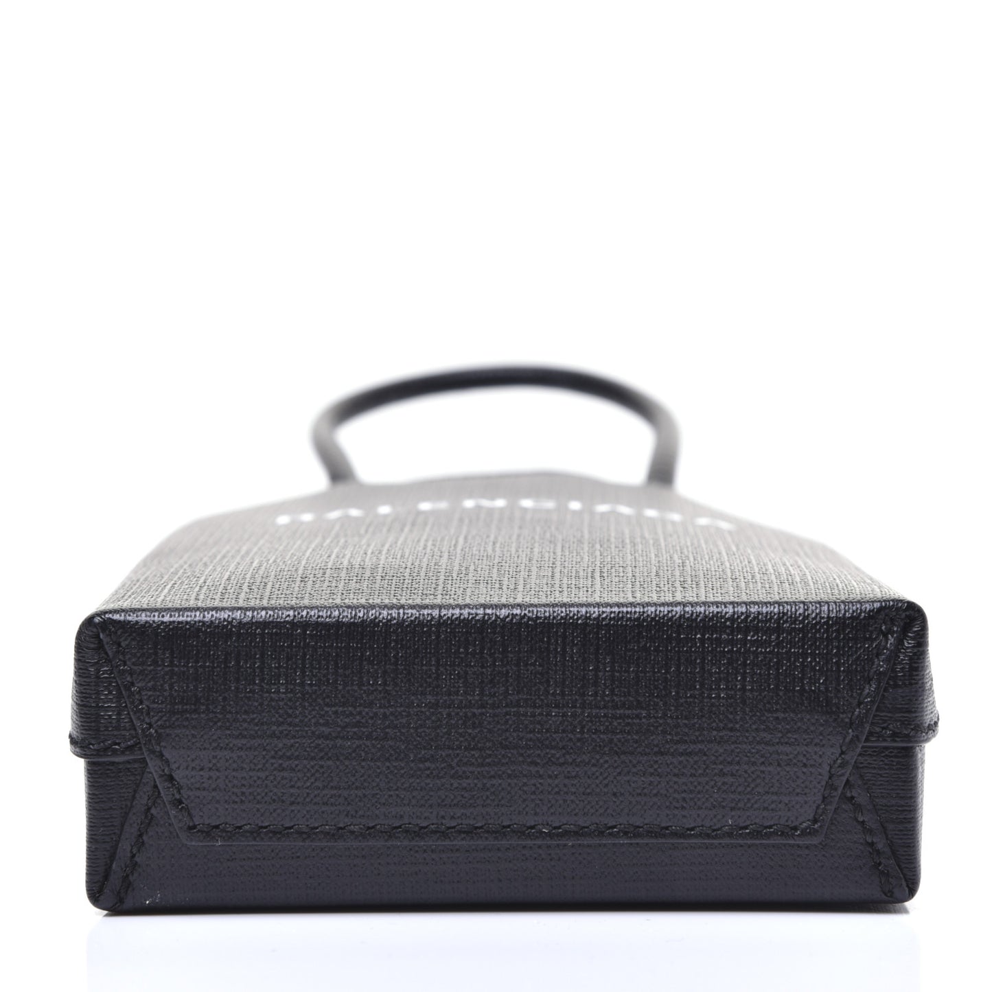 Squared Calfskin Logo Shopping Phone Holder Bag Black
