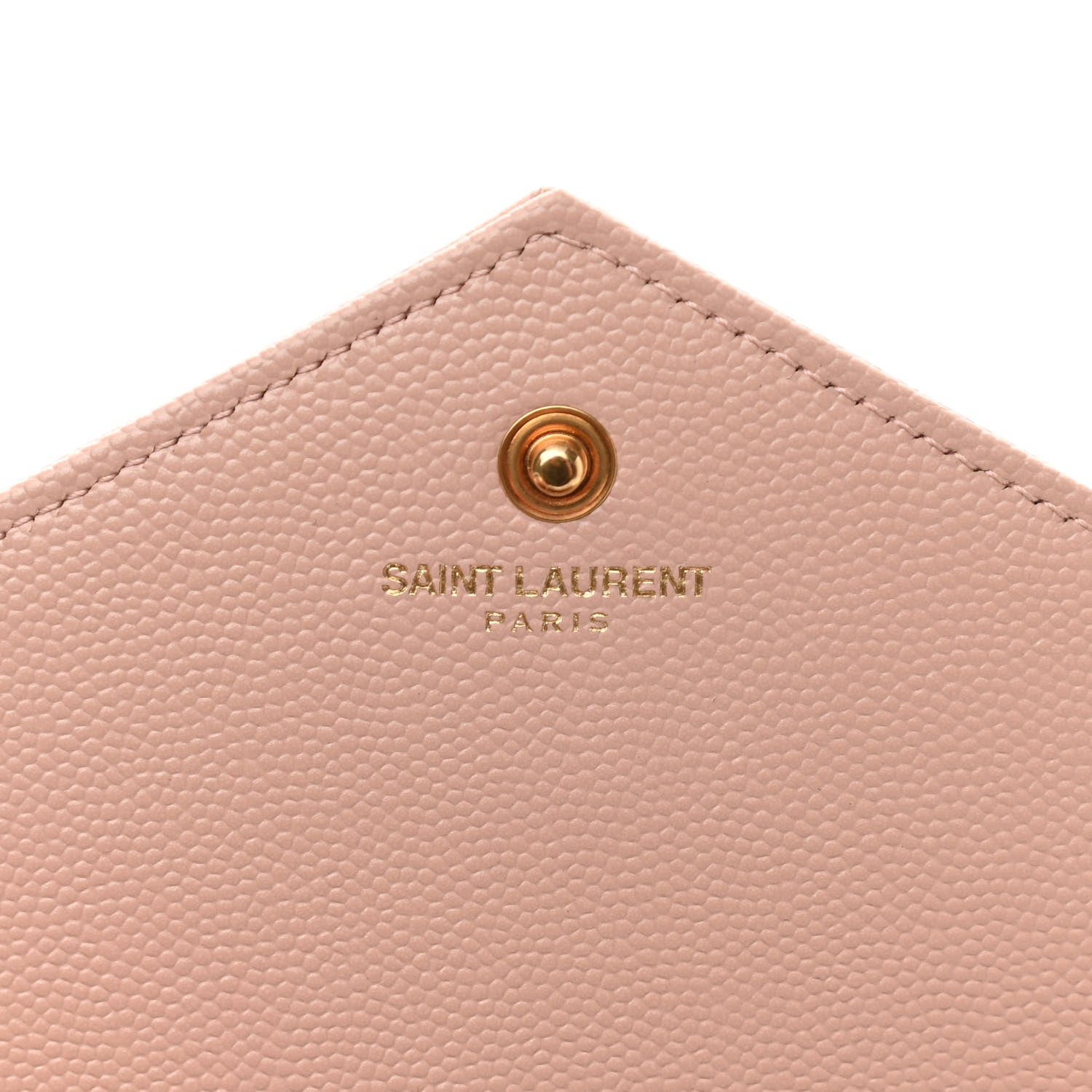 Saint Laurent Grain De Poudre Matelasse Chevron Monogram Chain Wallet Pale Pink 5 of 8