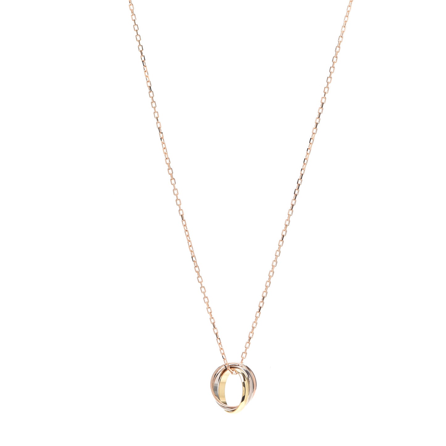 18K Pink Yellow White Gold Trinity Pendant Necklace
