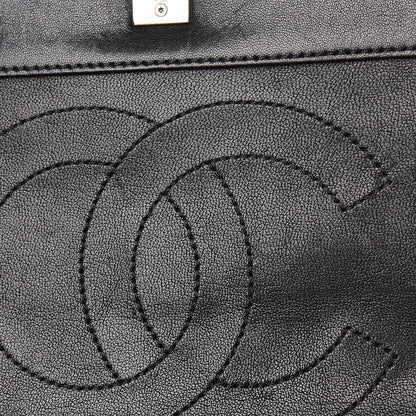 Chanel Sheepskin Quilted Vintage Mademoiselle Flap Blue Black 19 of 19