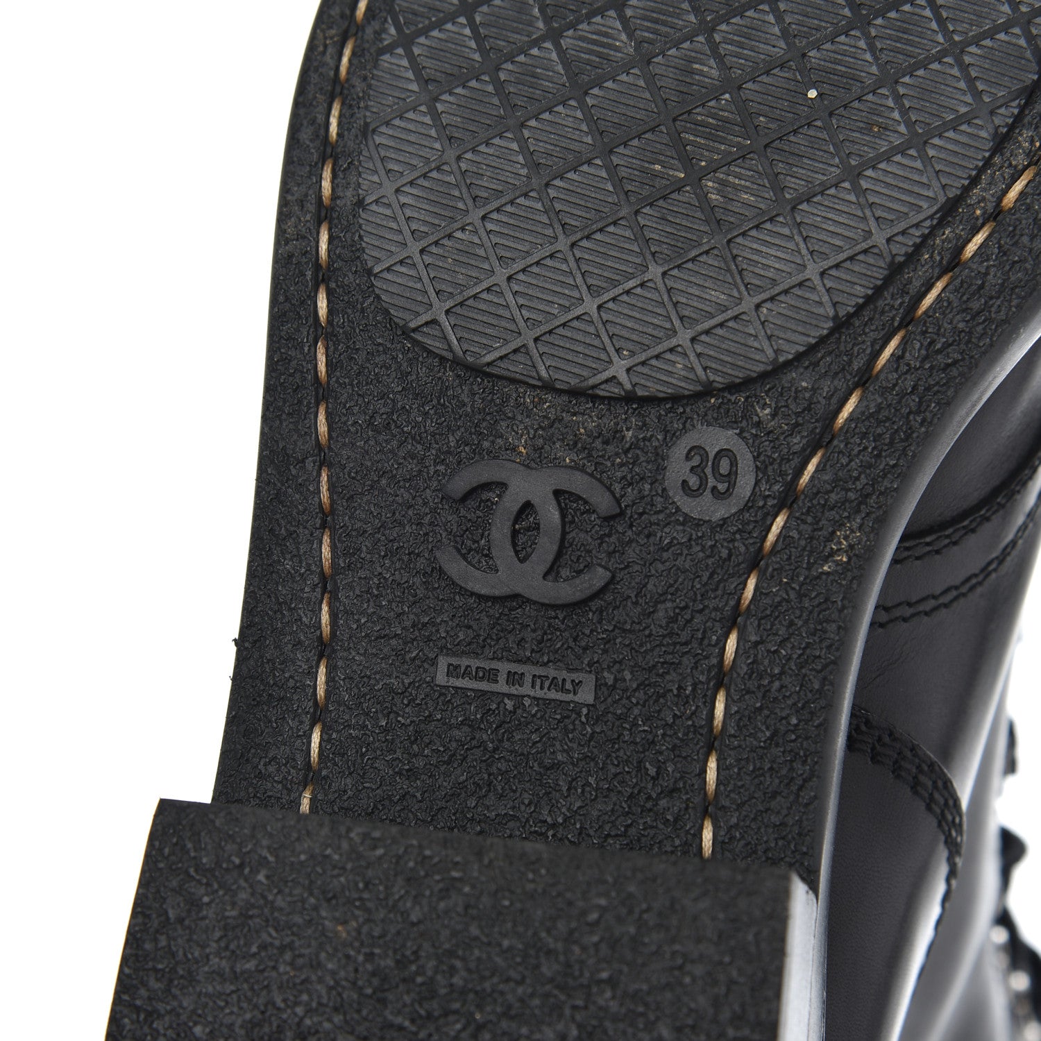 Chanel Lambskin Combat Boots 39 Black 6 of 18