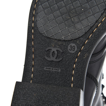 Chanel Lambskin Combat Boots 39 Black 6 of 18