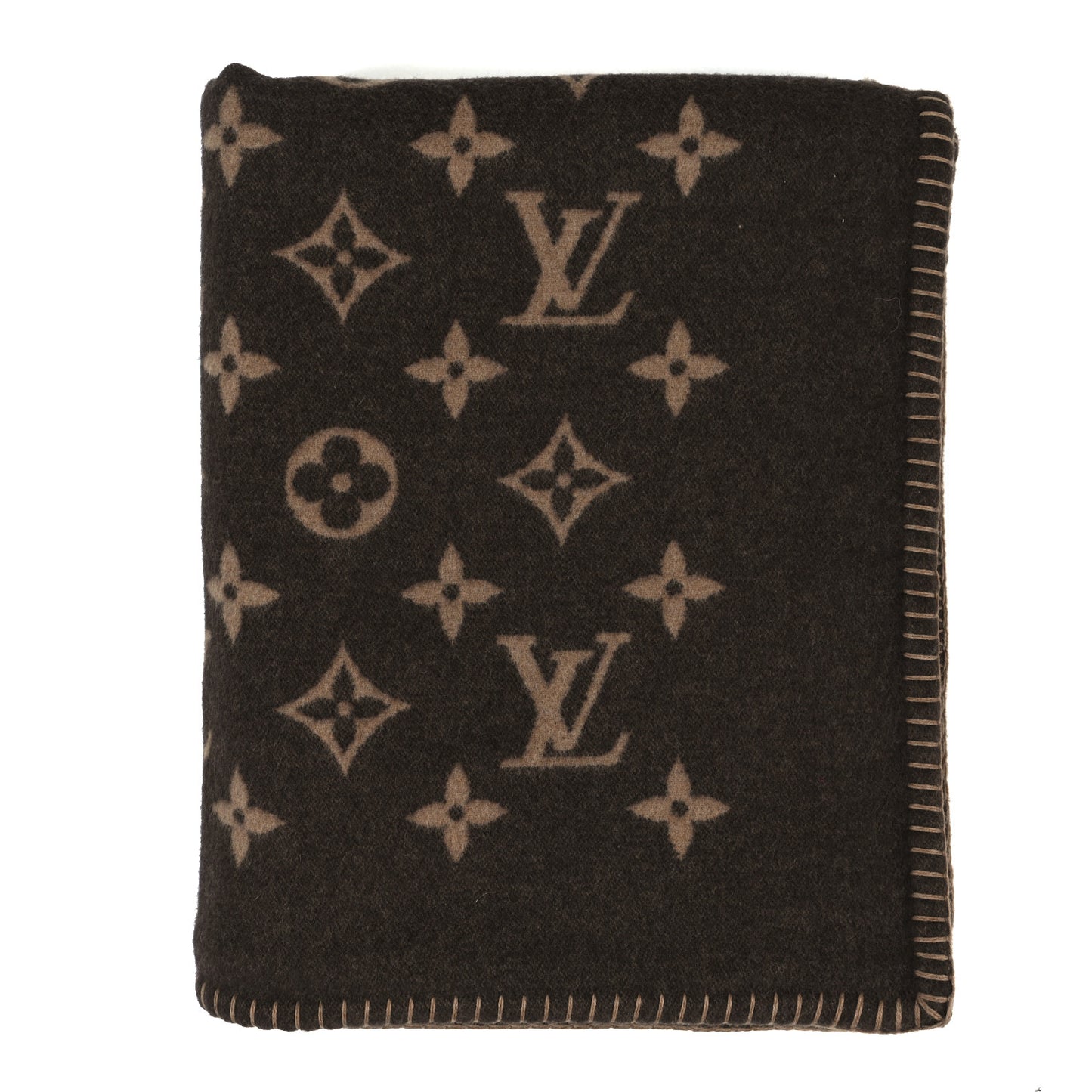Wool Cashmere Neo Monogram Blanket Marron