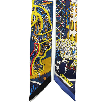 Hermes Silk Exposition Universelle Twilly Bleu Jaune Vif Rouge 2 of 4