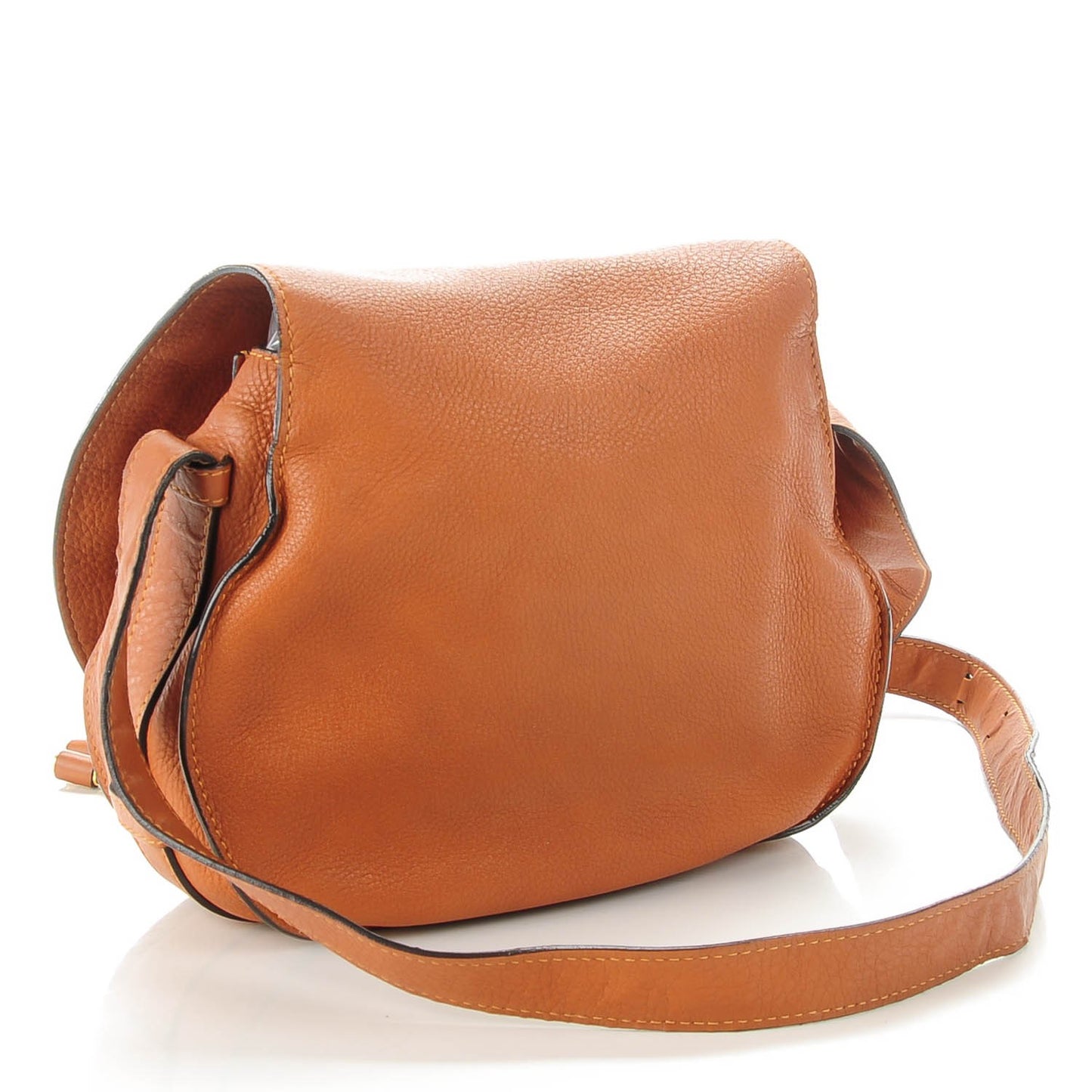 Calfskin Medium Marcie Round Crossbody Bag Whiskey