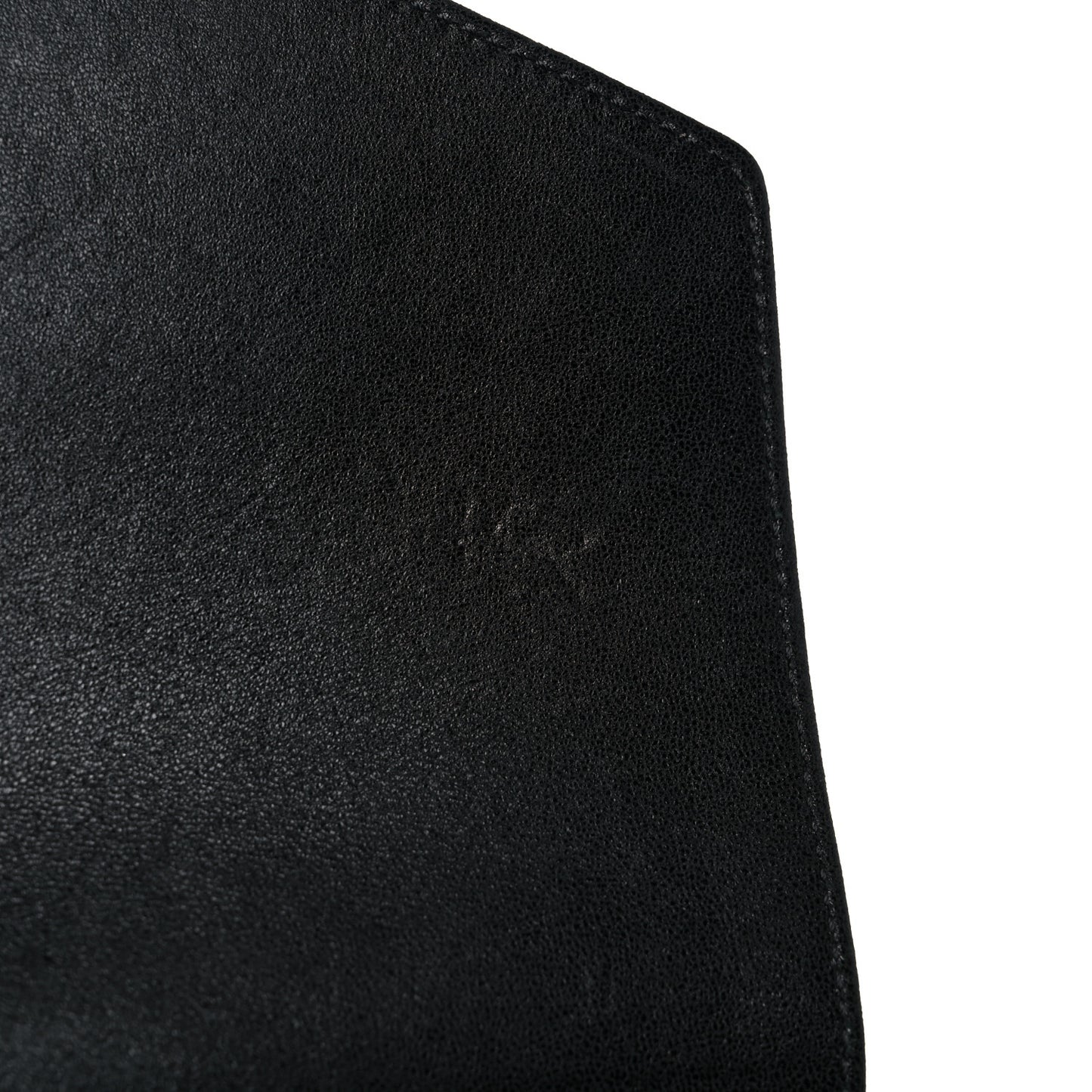 Lambskin Chevron Quilted Envelope Clutch Black