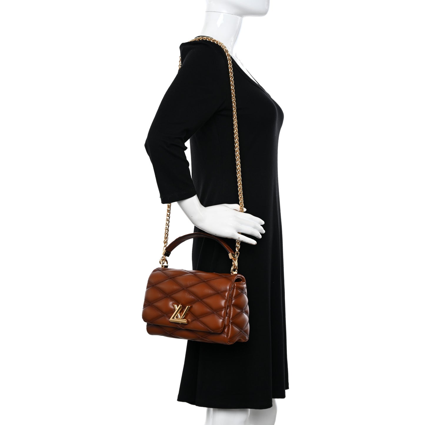 Lambskin Malletage Top Handle GO-14 MM Tan