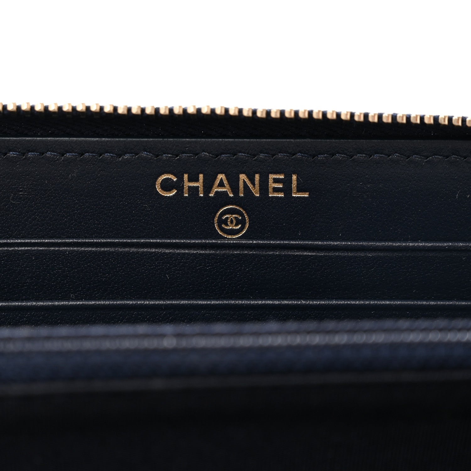 Chanel Mixed Fibers Deauville Small Zip Around Wallet Navy Blue 6 of 10