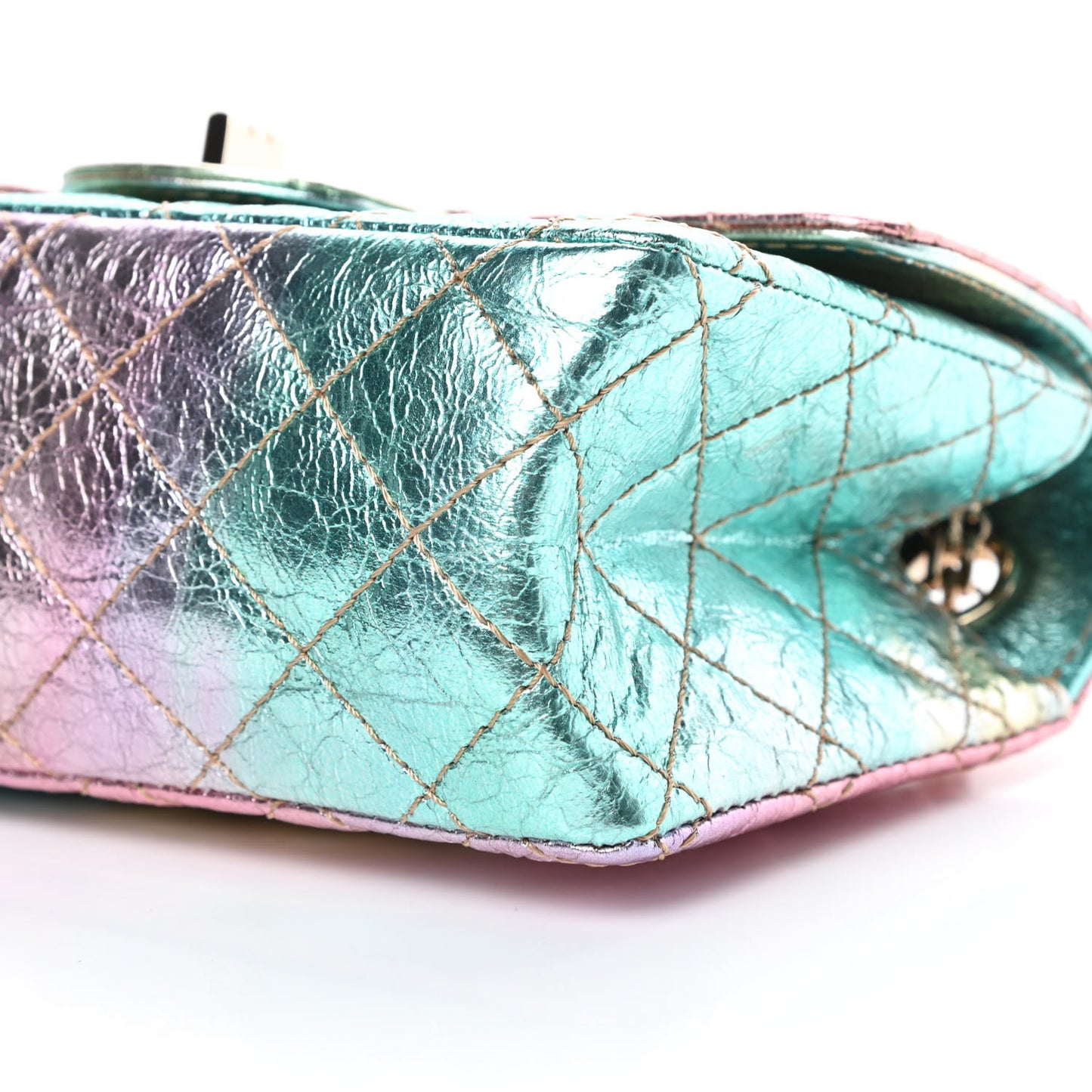 Metallic Goatskin Quilted Mini 2.55 Reissue Flap Multicolor