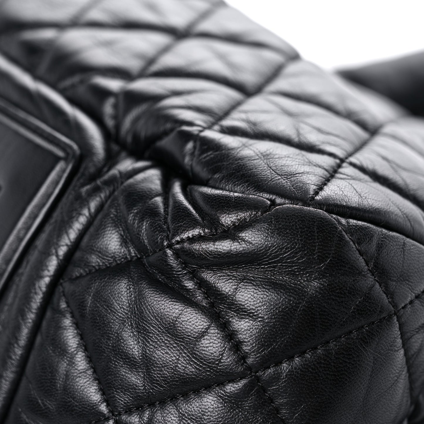 Lambskin Quilted Large Coco Cocoon Tote Black