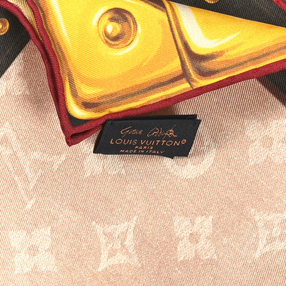 Louis Vuitton Silk Monogram LV Trunk Square 90 Scarf Beige 3 of 3